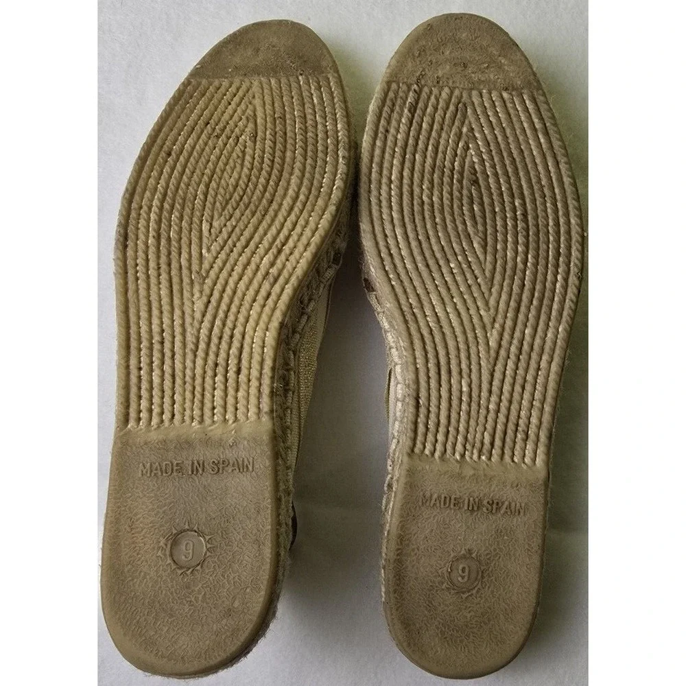 Kate Spade Womens Espadrille Flats Gold Sparkle Boho Vacation Travel Resort Sz 9